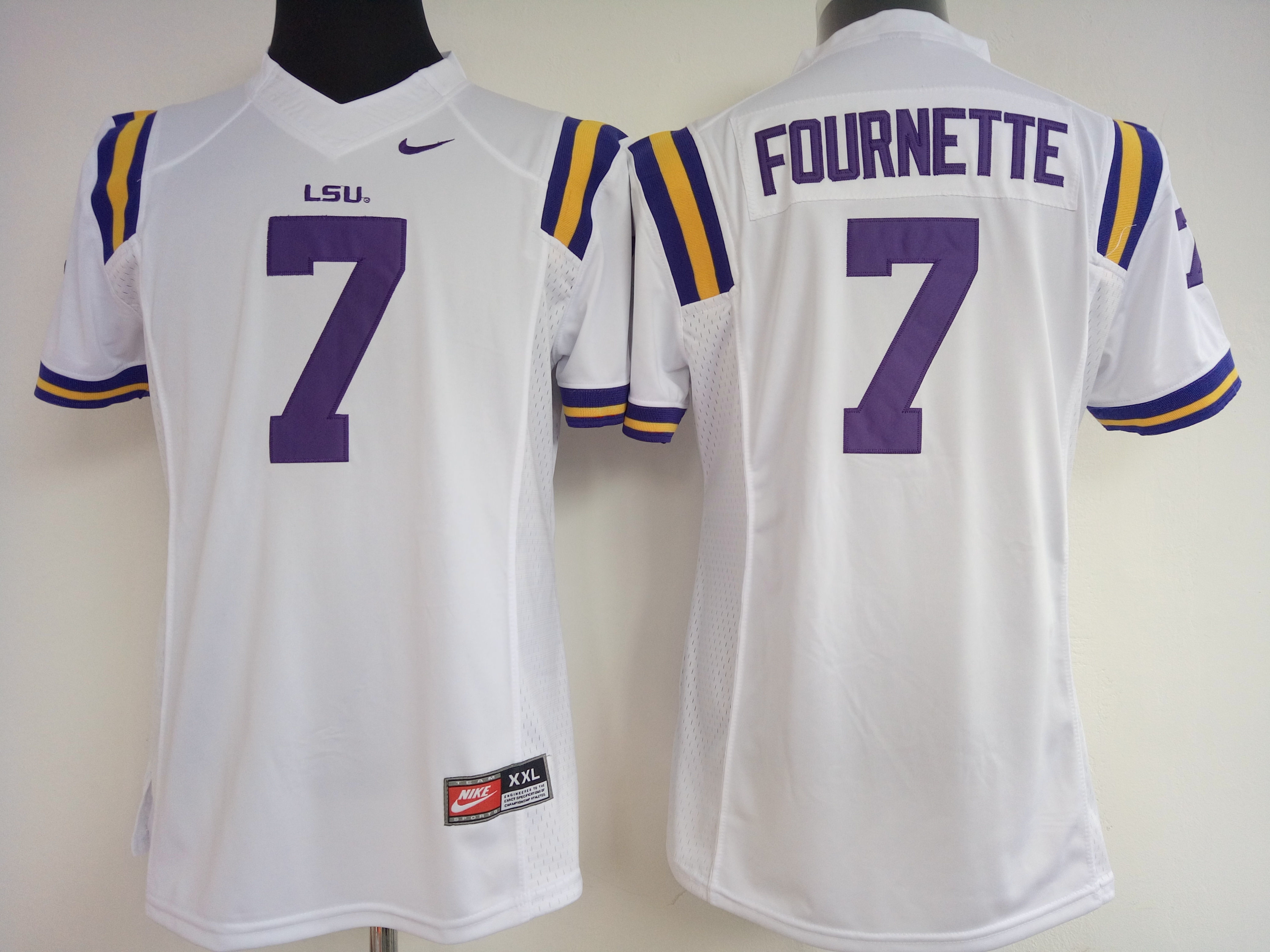 NCAA Womens LSU Tigers White 7 Fournette jerseys